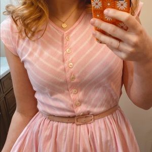 Vintage pink striped dress